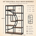 EMOOTTOO 69" Industrial Half-Moon Bookshelf