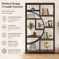 EMOOTTOO 69" Industrial Half-Moon Bookshelf