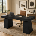 EMOOTTOO 55" Mid-Century Executive Desk, Black
