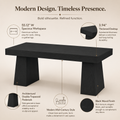 EMOOTTOO 55" Mid-Century Executive Desk, Black