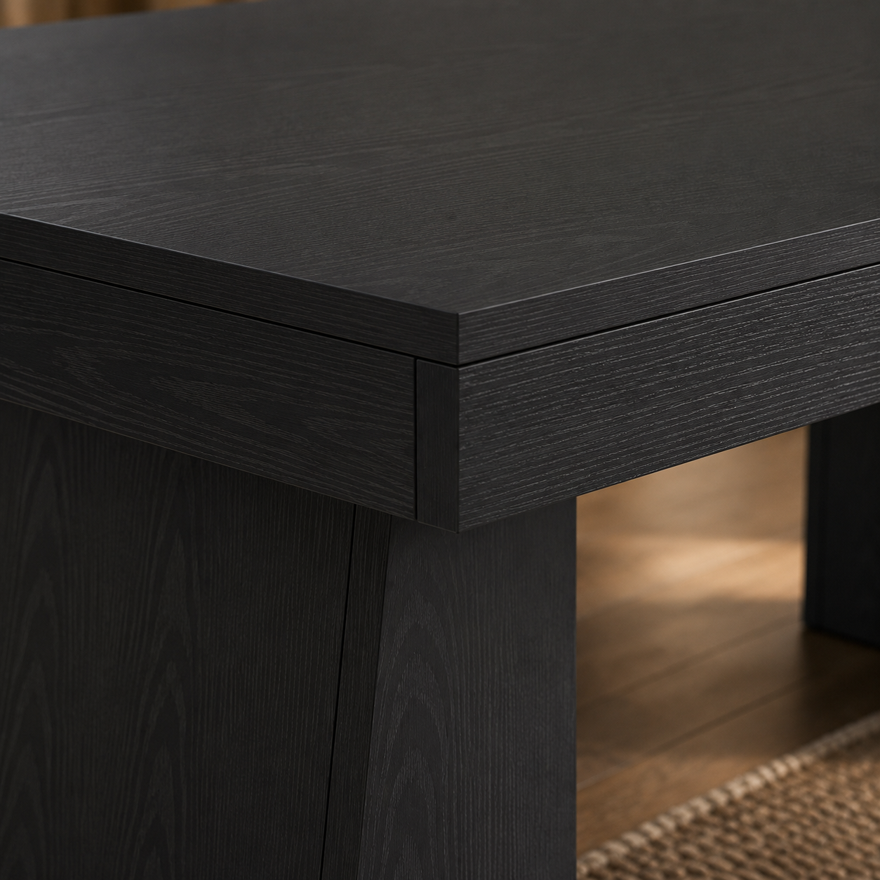 EMOOTTOO 55" Mid-Century Executive Desk, Black