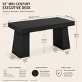 EMOOTTOO 55" Mid-Century Executive Desk, Black