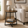 EMOOTTOO Industrial End Table with Shelf