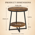 EMOOTTOO Industrial End Table with Shelf