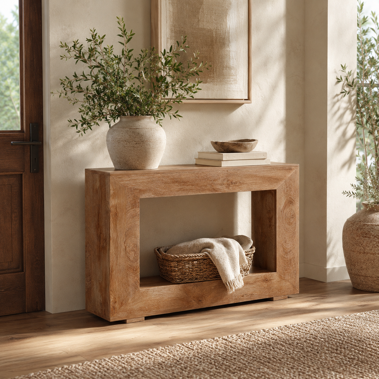 EMOOTTOO Farmhouse Console Table with 11.8"D