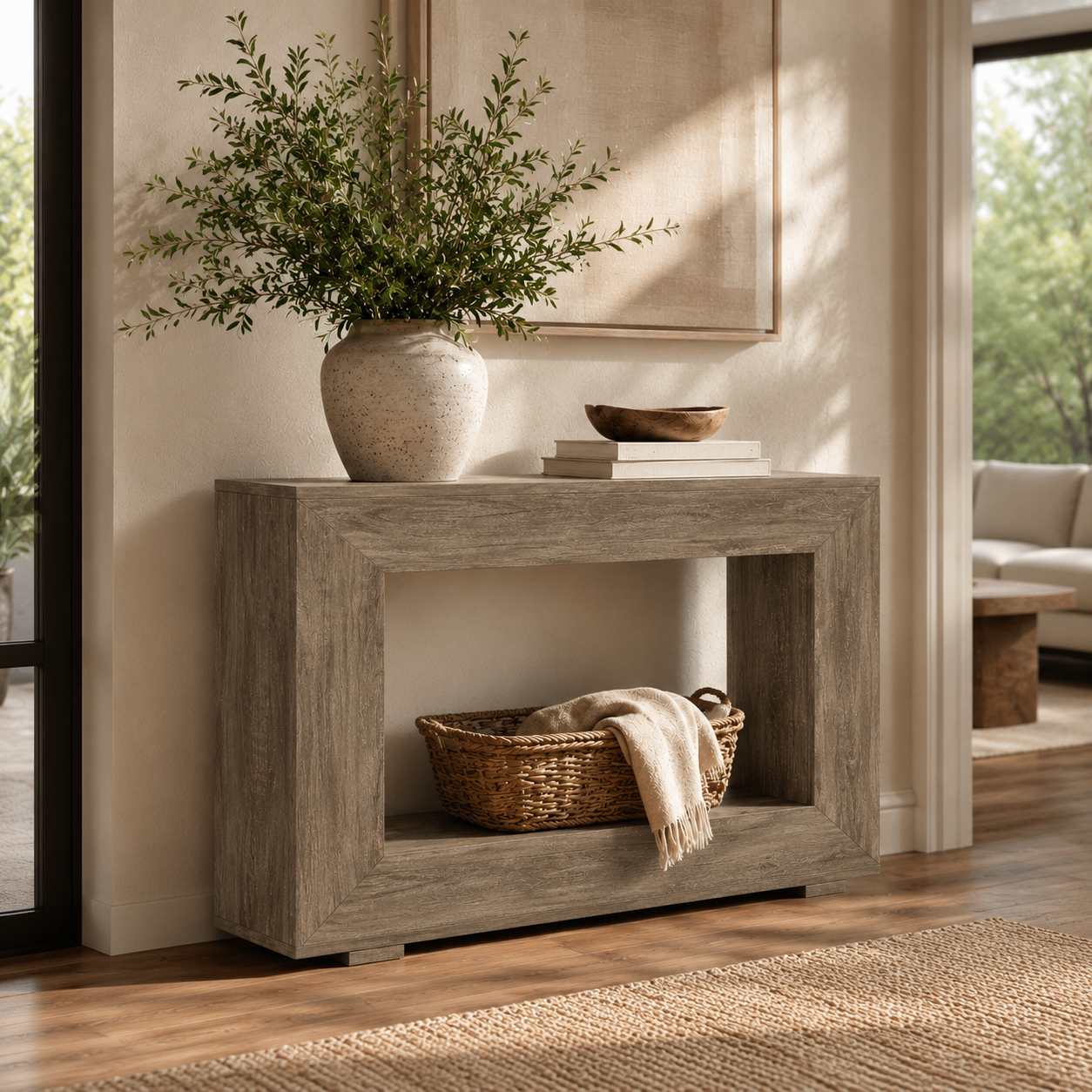 EMOOTTOO Farmhouse Console Table with 11.8"D