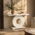 EMOOTTOO Modern Console Table with Geometric Base