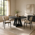 EMOOTTOO 47" Round Dining Table with Cross Pedestal Base
