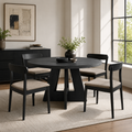 EMOOTTOO 47" Round Dining Table with Cross Pedestal Base