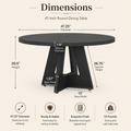 EMOOTTOO 47" Round Dining Table with Cross Pedestal Base