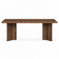 EMOOTTOO 63" Executive Desk with L-Shaped Pedestal Base, Walnut