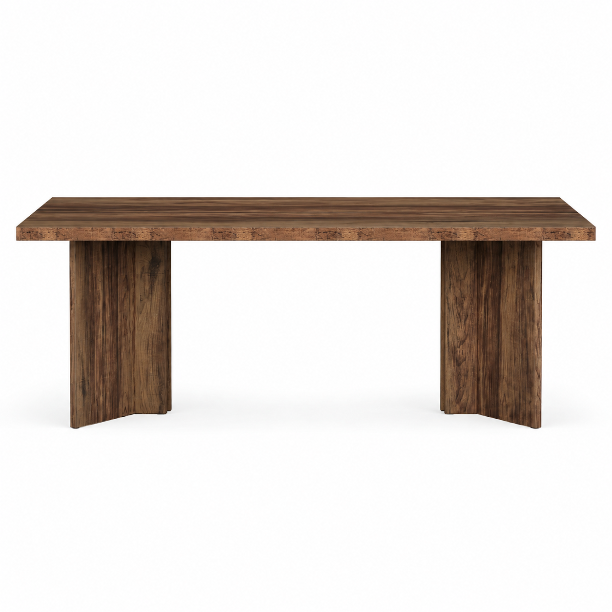 EMOOTTOO 63" Executive Desk with L-Shaped Pedestal Base, Walnut