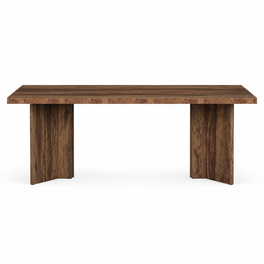 EMOOTTOO 63" Executive Desk with L-Shaped Pedestal Base, Walnut