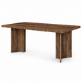 EMOOTTOO 63" Executive Desk with L-Shaped Pedestal Base, Walnut