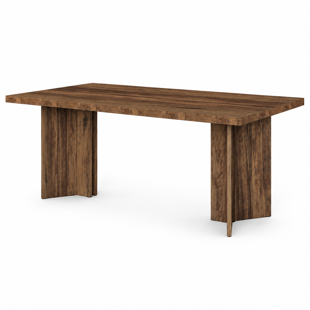 EMOOTTOO 63" Executive Desk with L-Shaped Pedestal Base, Walnut