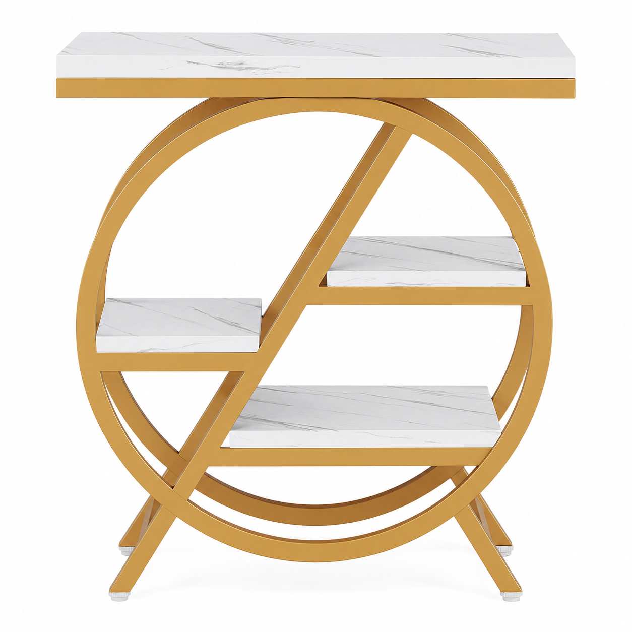EMOOTTOO 3-Tier Faux Marble End Table