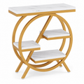 EMOOTTOO 3-Tier Faux Marble End Table