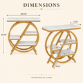 EMOOTTOO 3-Tier Faux Marble End Table