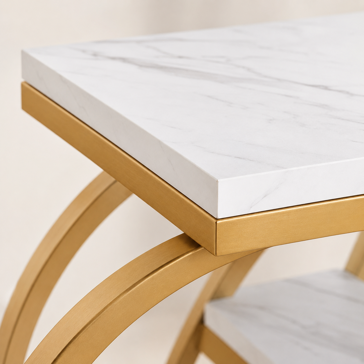 EMOOTTOO 3-Tier Faux Marble End Table