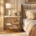 EMOOTTOO 3-Tier Faux Marble End Table