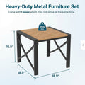 18.9" Black Square Side Heavy-Duty Metal Outdoor Patio End Table - product image 2