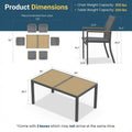 7-Piece Grey Aluminum Patio Dining Set, 6-Seat All-Weather Heavy Duty HDPS Rectangle Table and Textilene Patio Chairs