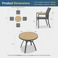 5-Piece Grey Aluminum Patio Dining Set, 4-Seat All-Weather Heavy Duty HDPS Round Table and Textilene Patio Chairs