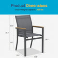 Set of 4 , Grey Aluminum Outdoor Patio Chair, All Weather Textilene Patio Chairs