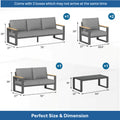 5-Piece Aluminum Outdoor Conversation Set, 7-Seat Patio Furniture Suite - product image 3