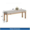 49" All-Weather Aluminum Outdoor Bench, Wood-Look Hand-Painted Texture - product image 3