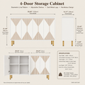 EMOOTTOO 59" Luxury White & Gold Sideboard