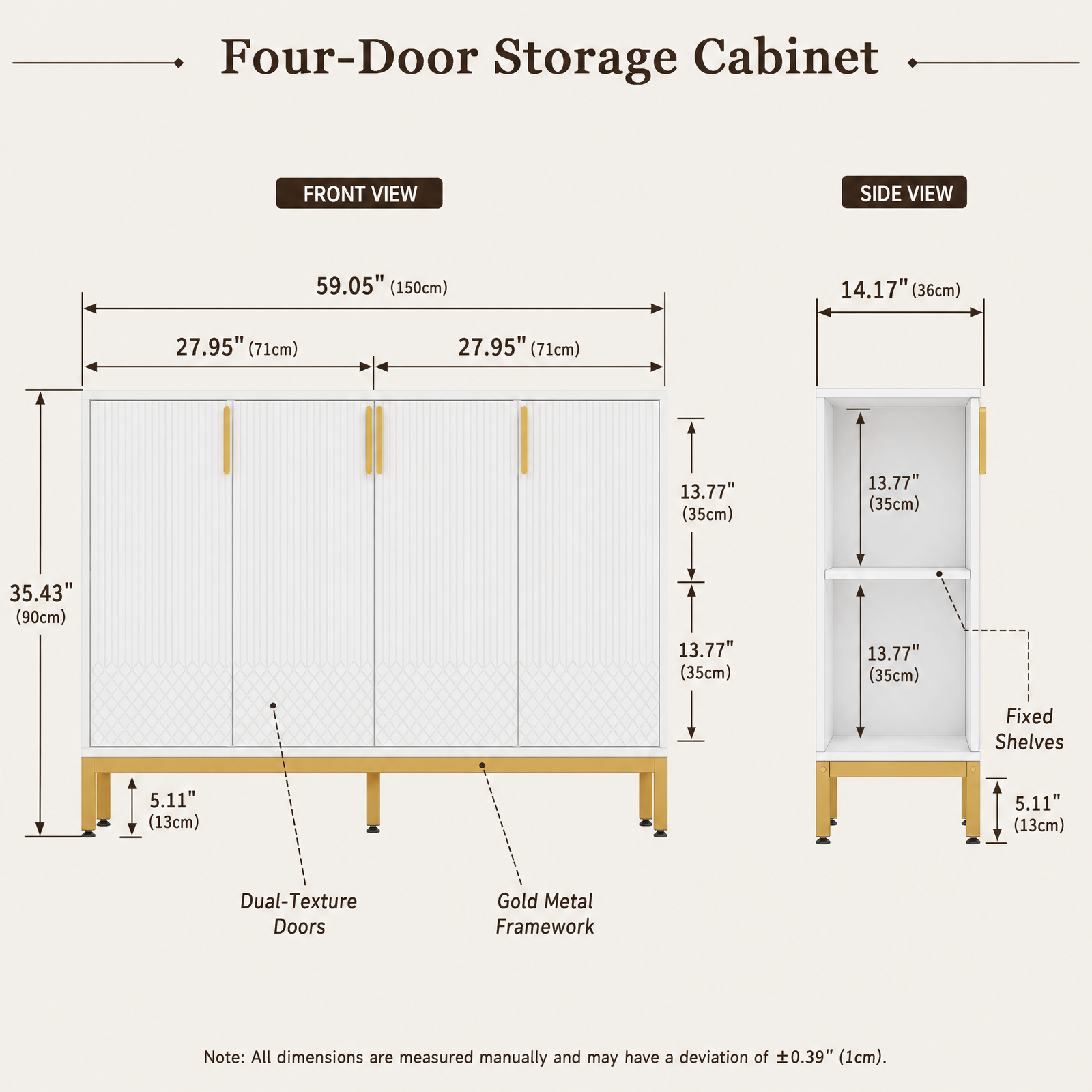 EMOOTTOO 59" Luxury Buffet Sideboard