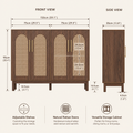 EMOOTTOO 59" Boho Rattan Buffet Sideboard