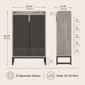 EMOOTTOO Modern 5-Tier Shoe Cabinet with Doors