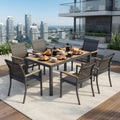 Set of 6 , Grey Aluminum Outdoor Patio Chair, All Weather Textilene Patio Chairs