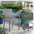 7-Piece Grey Aluminum Patio Dining Set, 6-Seat All-Weather Heavy Duty HDPS Rectangle Table and Textilene Patio Chairs