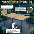 5-Piece Grey Patio Dining Set, 4-Seat All-Weather Heavy Duty HDPS Aluminum Rectangle Table and Textilene Metal Patio Chairs