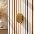 EMOOTTOO 7-Tier Shoe Cabinet with Vertical Fluted Doors, White & Gold