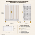 EMOOTTOO 7-Tier Shoe Cabinet with Vertical Fluted Doors, White & Gold
