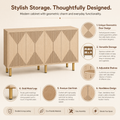 EMOOTTOO 58" Modern Natural Oak Sideboard
