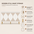 EMOOTTOO 59" Luxury White & Gold Sideboard