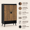 EMOOTTOO 7-Tier Shoe Cabinet with Vertical Slatted Doors