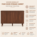 EMOOTTOO 59" Modern Buffet Sideboard Cabinet with Semicircle Pattern Doors