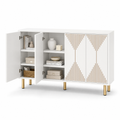 EMOOTTOO 59" Luxury White & Gold Sideboard