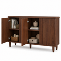 EMOOTTOO 59" Modern Buffet Sideboard Cabinet with Semicircle Pattern Doors