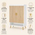 EMOOTTOO 7-Tier Shoe Cabinet with Vertical Slatted Doors