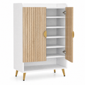 EMOOTTOO 7-Tier Shoe Cabinet with Vertical Slatted Doors