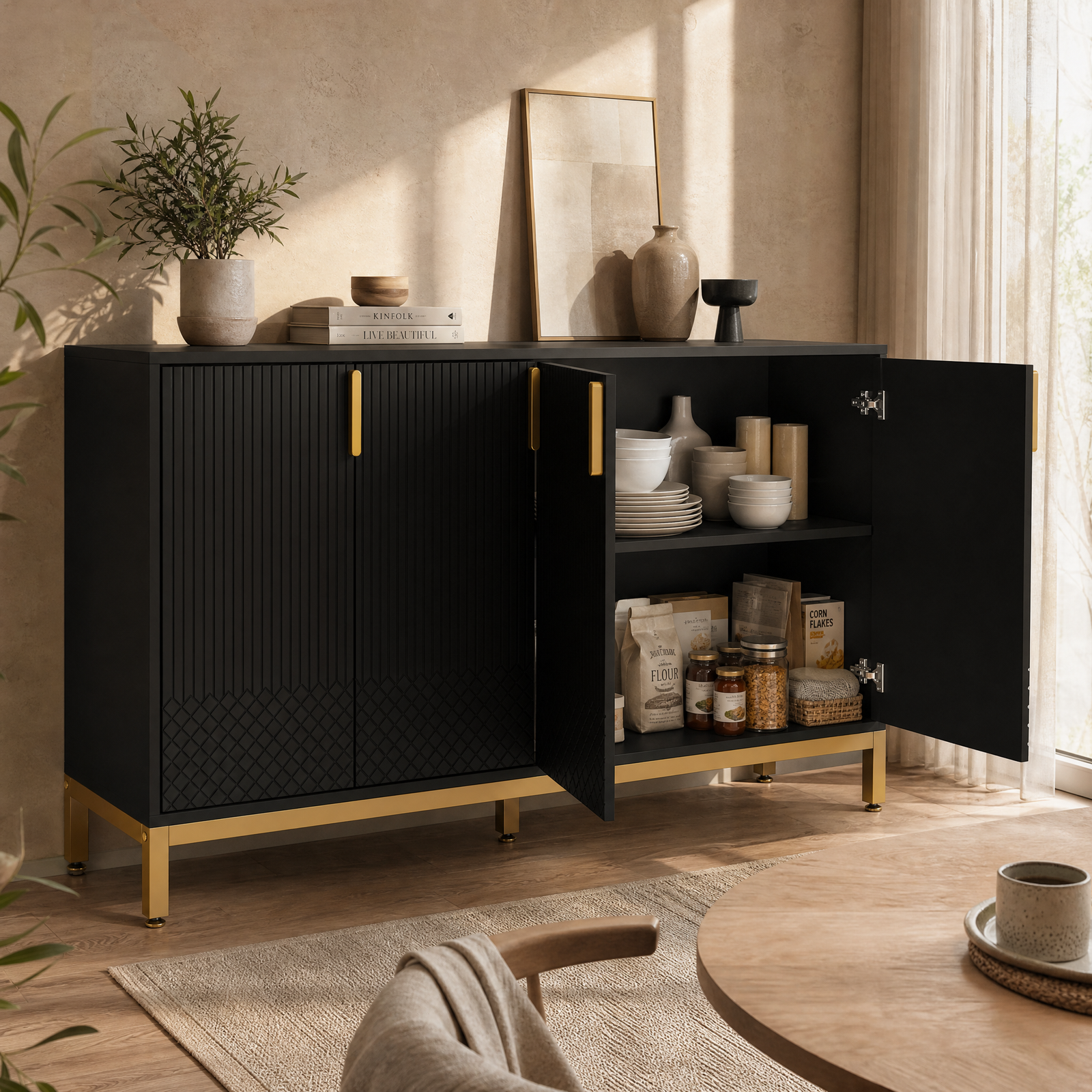 EMOOTTOO 59" Luxury Buffet Sideboard
