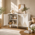 EMOOTTOO 59" Luxury White & Gold Sideboard