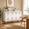 EMOOTTOO 59" Luxury White & Gold Sideboard